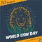 Holiday World Lion Day linear style