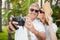 Holidaying couple taking a selfie