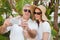 Holidaying couple taking a selfie