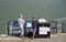 Holidaymakers having a drink and chatting on Plymouth`s waterfront area. UK