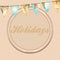 Holidays brown paper background with bunting