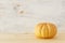 Holidays Halloween image. pumpkin over wooden white table