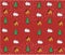 Holidays pattern. Winter background with bunnies, trees, houses