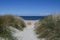 Holidays by the sea, on the Baltic Sea coast. Long, sandy beach between dunes.  Sehlendorf , Blekendorf, Schleswig-Holstein,