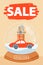 Holidays shopping. Christmas and Happy New Year sales poster. Snow globe with car and gifts.