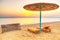 Holidays under parasol on the beach of Red Sea
