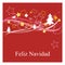 Holidays vector card with espanol wishes: Feliz Navidad