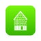 Holland house icon green vector