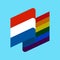 Holland LGBT flag. Dutch Symbol of tolerant. Gay sign rainbow