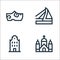 Holland line icons. linear set. quality vector line set such as church, building, bridge