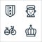 Holland line icons. linear set. quality vector line set such as crown, bike, boy