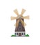 Holland medieval windmill isolated icon