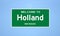 Holland, Michigan city limit sign. Town sign from the USA.