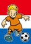 Holland soccer player with flag background