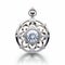 Hollow Halo Pocket Watch Pendant With Diamond Accents