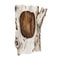 Hollow tree trunk watercolor illustration. Hand drawn timber with a big round hole. Realistic hollow tree trunk natural