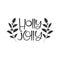 Holly jolly black hand written lettering phrase