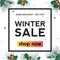 Holly leaf Winter sale square banner