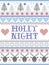 Holly Night Christmas pattern with Scandinavian Nordic festive winter pattern in cross stitch with heart, snowflake, trees