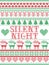 Holly Night Christmas pattern with Scandinavian Nordic festive winter pattern in cross stitch with heart, snowflake, trees