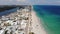 Hollywood beach ocean boardwalk near Miami, Florida aerial view
