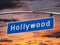 Hollywood Blvd Sign with Sunset