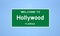Hollywood, Florida city limit sign. Town sign from the USA.