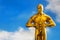 Hollywood Golden Oscar Academy award statue. Success and victory concept.