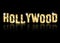 Hollywood golden vector logo , gold letters isolated or black background