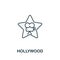 Hollywood icon from usa collection. Simple line Hollywood icon for templates, web design and infographics