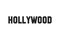 Hollywood lettering banner. Black letters isolated on white backgrund. Tourism in California