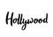 Hollywood Lettering.Black and white handwritten inscription.