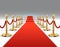 Hollywood luxury and elegant red carpet with stairs in perspective vector illustration