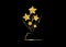 HOLLYWOOD Oscars Movie PARTY Gold STAR AWARD Statue Prize Giving Ceremony. Golden stars prize icon concept, Silhouette statue icon