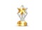 HOLLYWOOD Oscars Movie PARTY Gold STAR AWARD Statue Prize Giving Ceremony. Golden stars prize icon concept, Silhouette statue icon