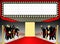 Hollywood Red carpet ,3D illustration paparazzi space for text