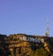 Hollywood Sign with infinite blue sky.