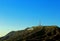 The hollywood sign observed from Griffith observatory under blue sky