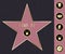 Hollywood walk of fame star on celebrity boulevard. Vector symbol star for iconic movie actor or famous actress template