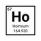 Holmium periodic table element chemistry symbol vector science atomic icon.