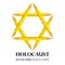 Holocaust Remembrance Day, May 5, Jewish star made from rifle bullets, illustration