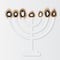 Holocaust Remembrance Day, paper menorah. Vector illustration