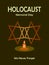 Holocaust remembrance memorial day illustration design, with 2 stars of david symbol and candle on the dark background