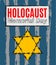 Holocaust RMemorial Day. Yellow Star David. International Day of Fascist Concentration Camps and Ghetto Prisoners Liberation card