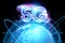 Hologram 5G creative mobile technology background. 5G network concept, high speed mobile internet, new generation networks. Mixed