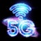 Hologram 5G creative mobile technology background. 5G network concept, high speed mobile internet, new generation networks. Mixed