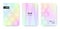 Hologram Banner. Pastel 3d Design. Lines
