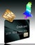 A hologram eagle comes in for a landing on a credit card and an EMV chip hovers nearby in this illustration about credit card secu