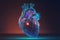 Hologram of heart, created with generative AI technology