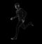 Hologram Human running. Medical and Technology Concept
